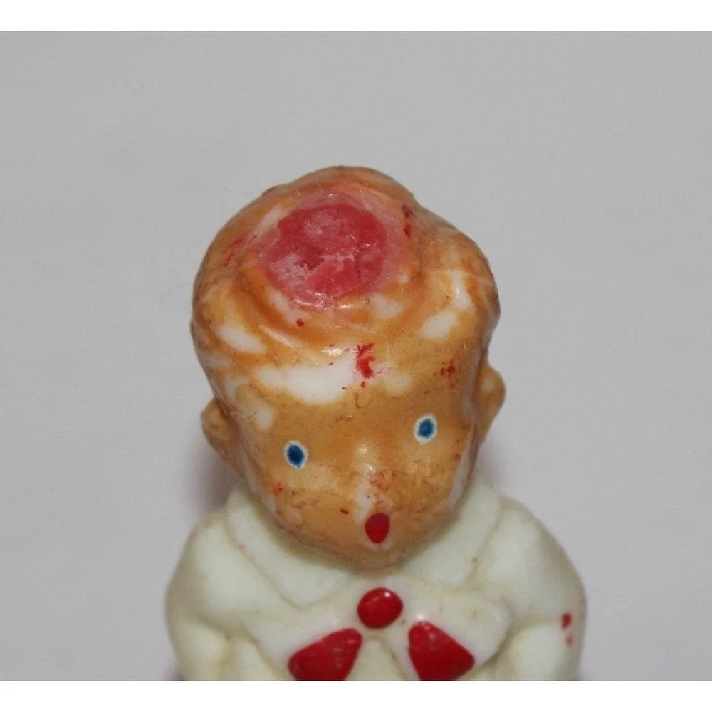 set of 5 vintage choir boy caroler candles red white wax Christmas